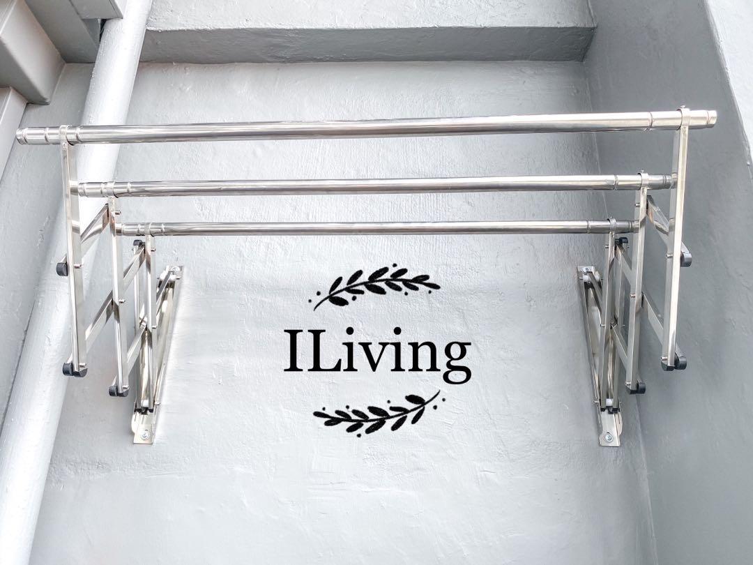 High Quality Wall Mounted Retractable Cloth Drying Rack Stainless Steel