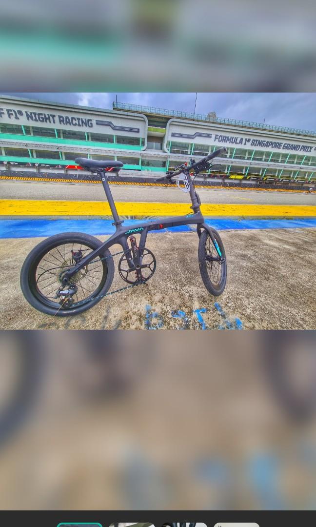 Java Aria foldable bike (Category: Bicycles) located in Singapore. Submitted by myfitnesssolution (Listing ID 1066894613, Image 1). Description: Check the list for the upgrade white elephant at home not using any more..