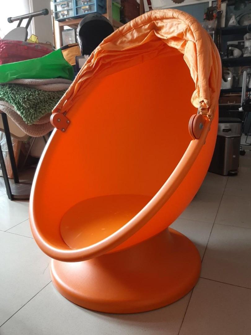 Kursi putar kanopi lipat IKEA PS LOMSK SWIVEL Chair Egg Chair Orange DOME