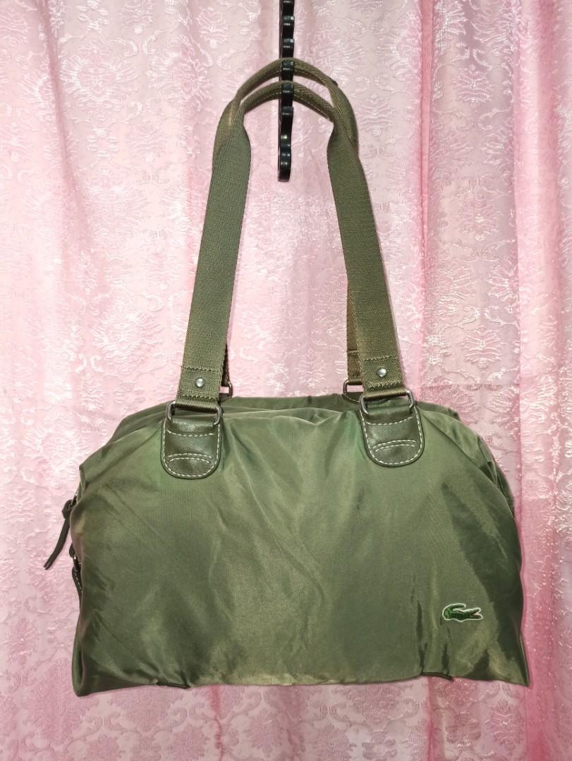 lacoste duffle bag green