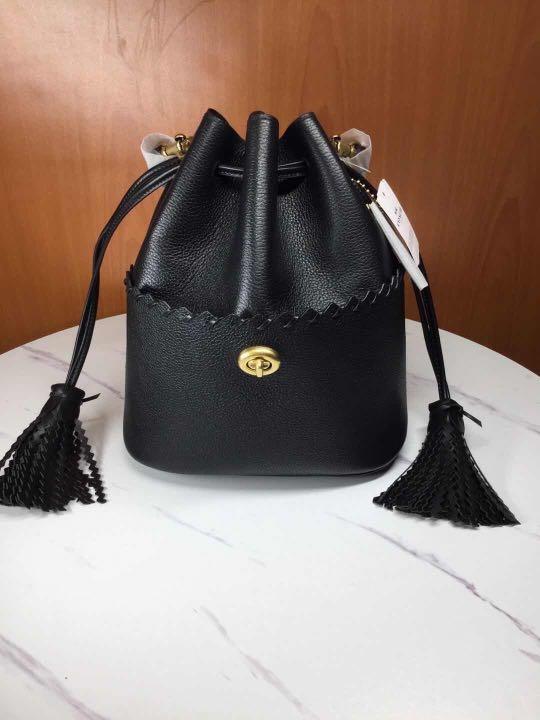 Whipstitch pebble leather sale lora drawstring bucket bag