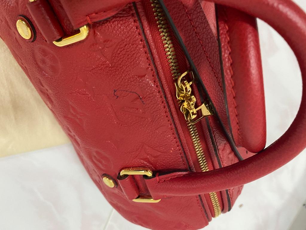 Red Louis Vuitton Monogram Empreinte Speedy Bandouliere 25 Satchel