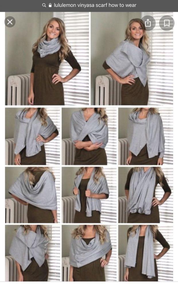 how to wear a lululemon vinyasa scarf