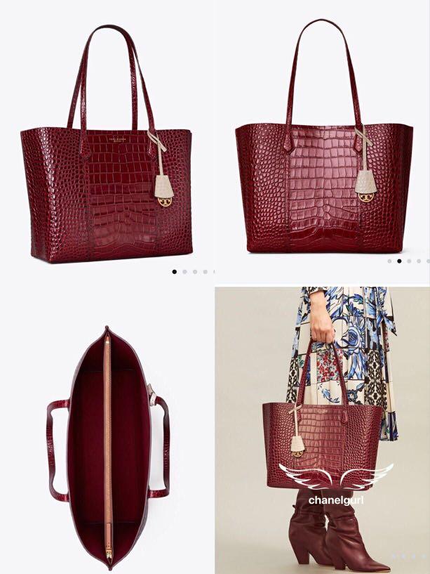 New | Tory Burch Perry Triple Compartment Tote Croc Embossed, Women's  Fashion, Bags & Wallets, Purses & Pouches on Carousell