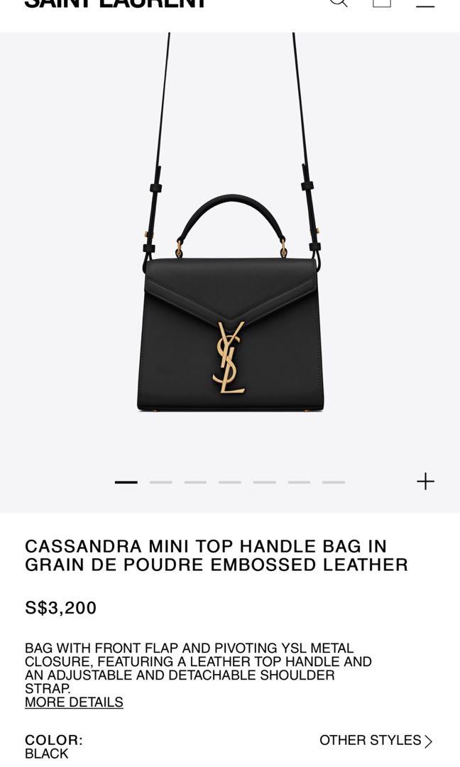 Cassandra Mini Top Handle Bag In Grain De Poudre Embossed Leather