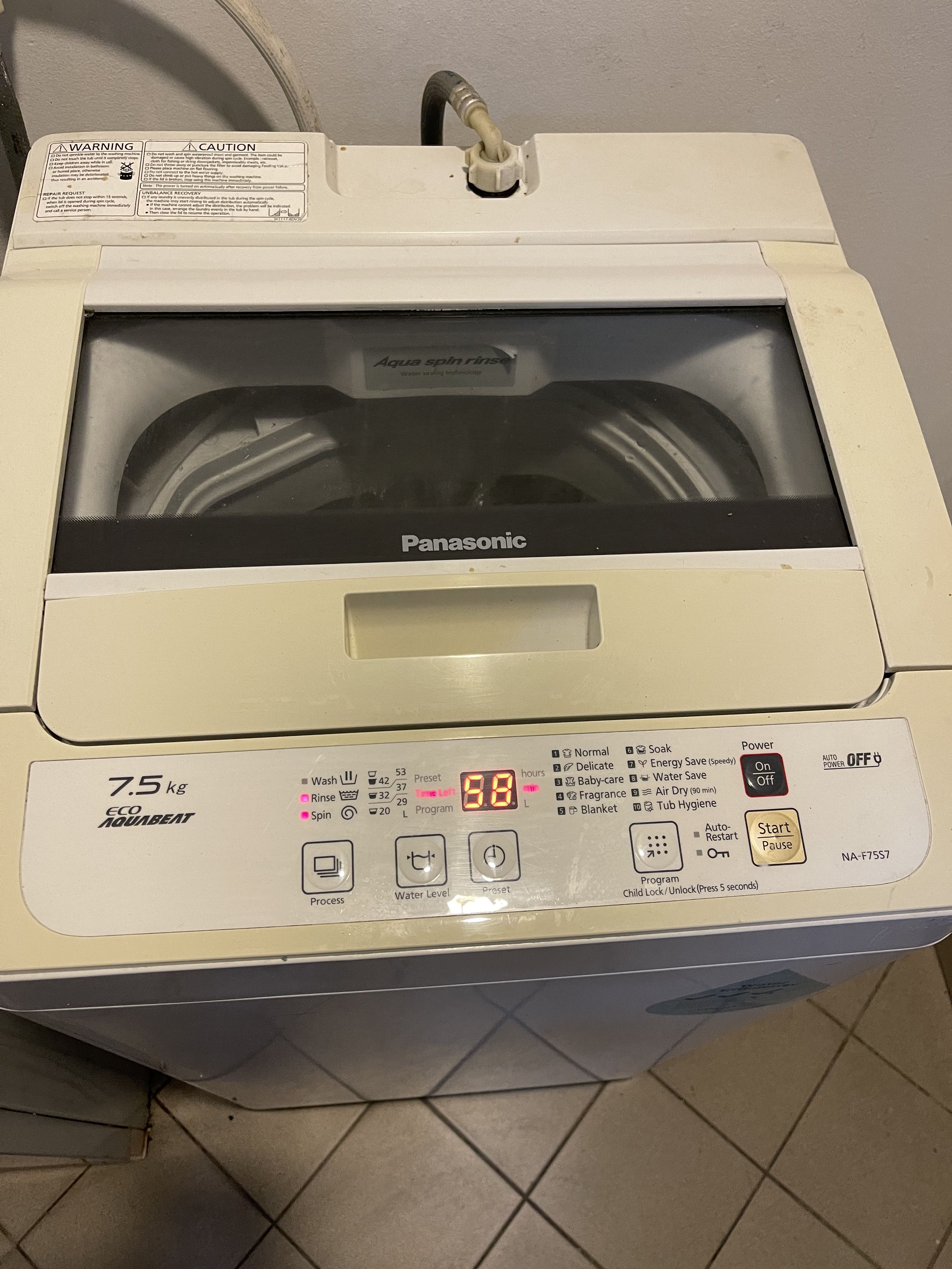 Panasonic Top Loading Washing Machine, TV & Home Appliances, Washing