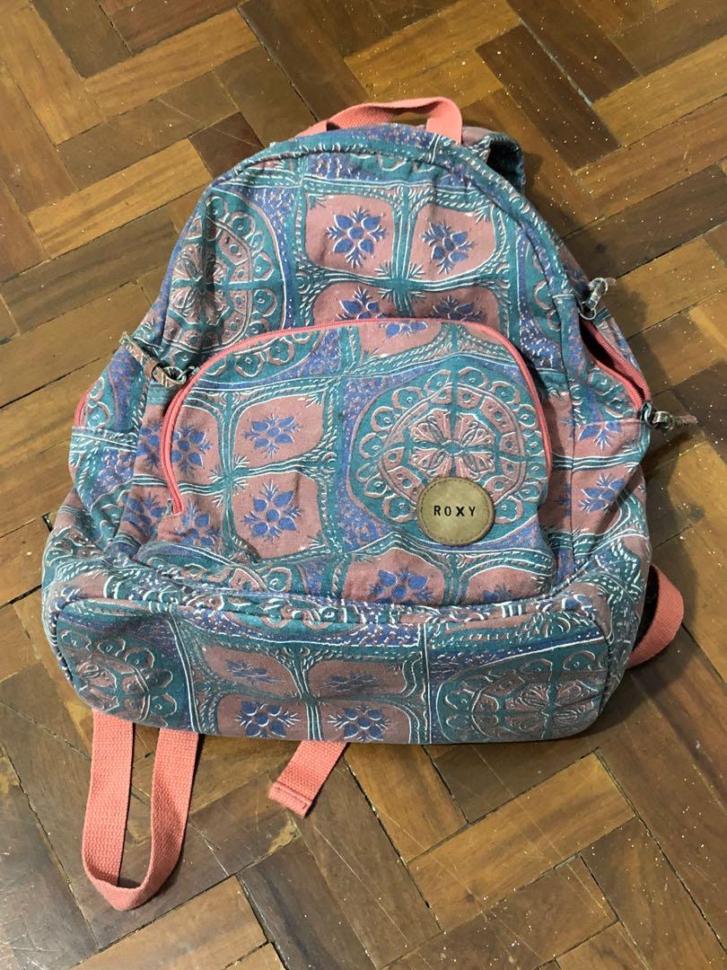 Roxy Backpack (Category: Backpacks) located in Manila. Submitted by gtwins (Listing ID 1066746412, Image 1). Description: Authentic Roxy Backpack No issues on the zipper Look closely at photos for design.