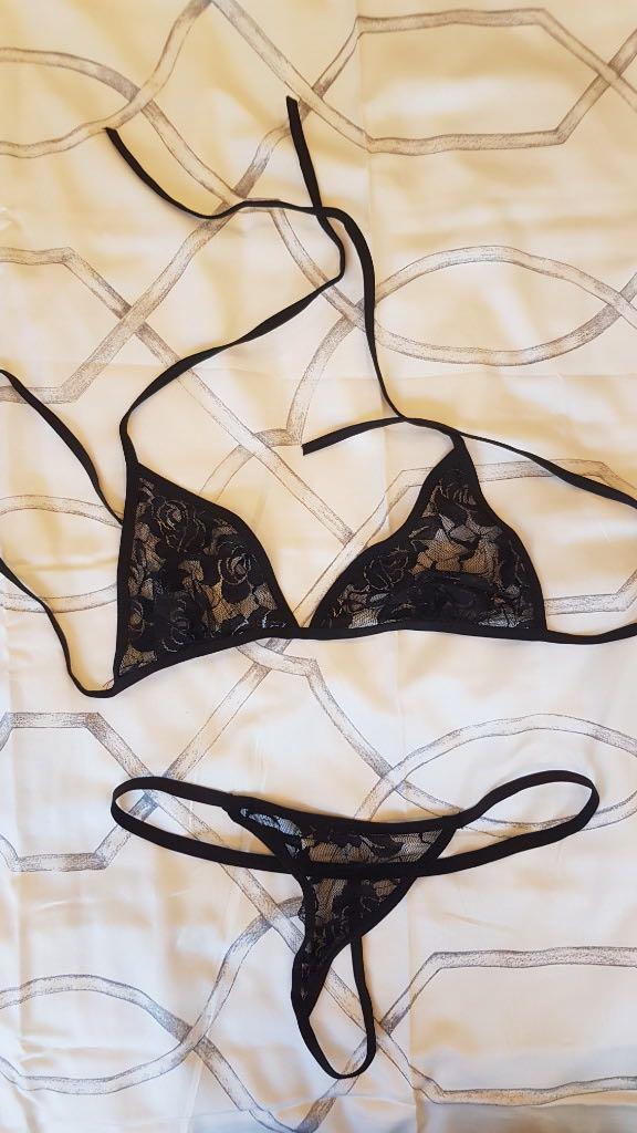 Sexy lace, see-through bra and g-string set, Women's Fashion, New  Undergarments & Loungewear on Carousell