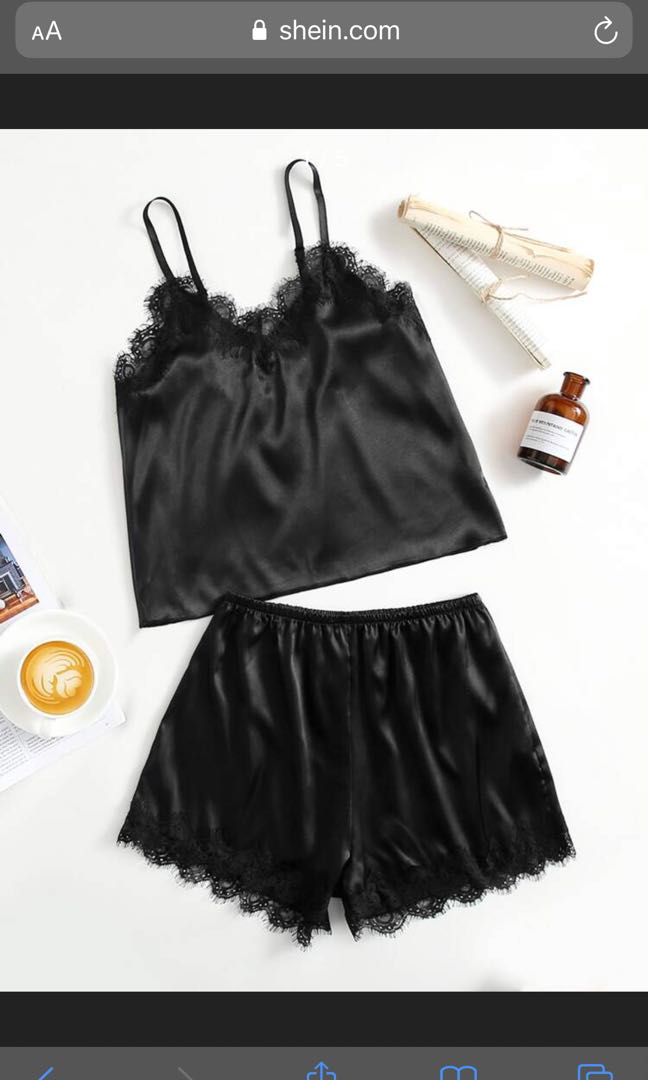 lace trim satin cami