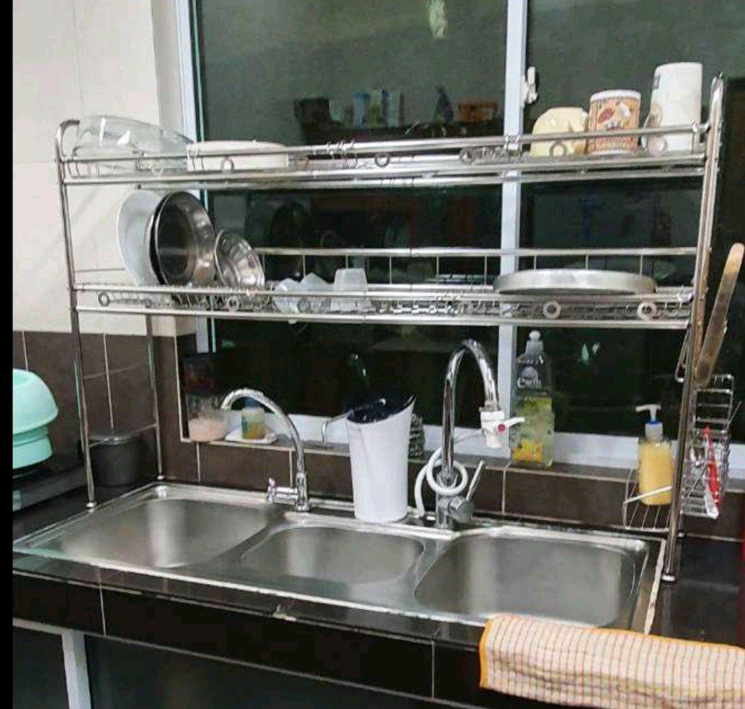 Stainless Steel Sink Rack, Furniture & Home Living, Bathroom ...