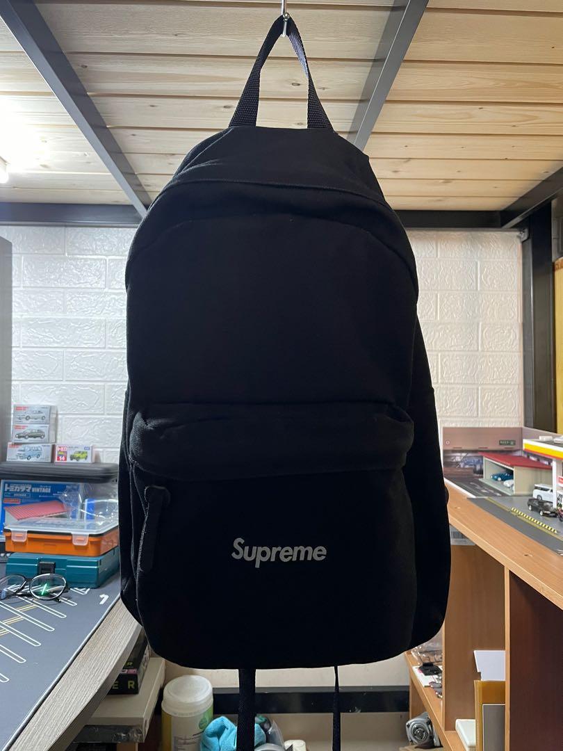 supreme black canvas backpack