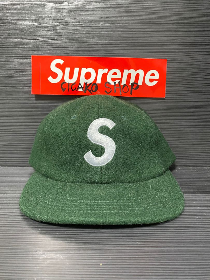 レア Supreme Wool S Logo 6 Panel Cap Green