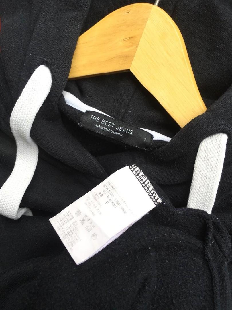 Maretsale THE BEST JEANS HOODIE BLACK, Fesyen Pria, Pakaian , Baju Luaran  di Carousell
