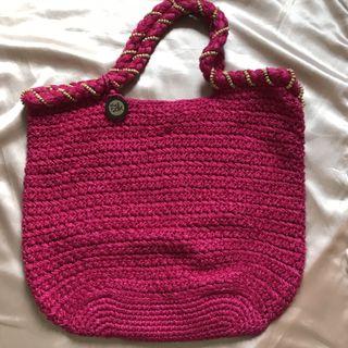 The Sak hot pink crochet hobo bag 100% Authentic 