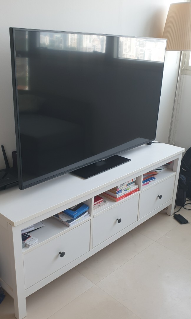 TV white Ikea, Furniture & Home Living, Furniture, Shelves, & Racks on