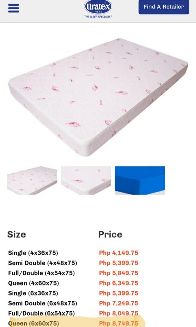 Uratex shop double price