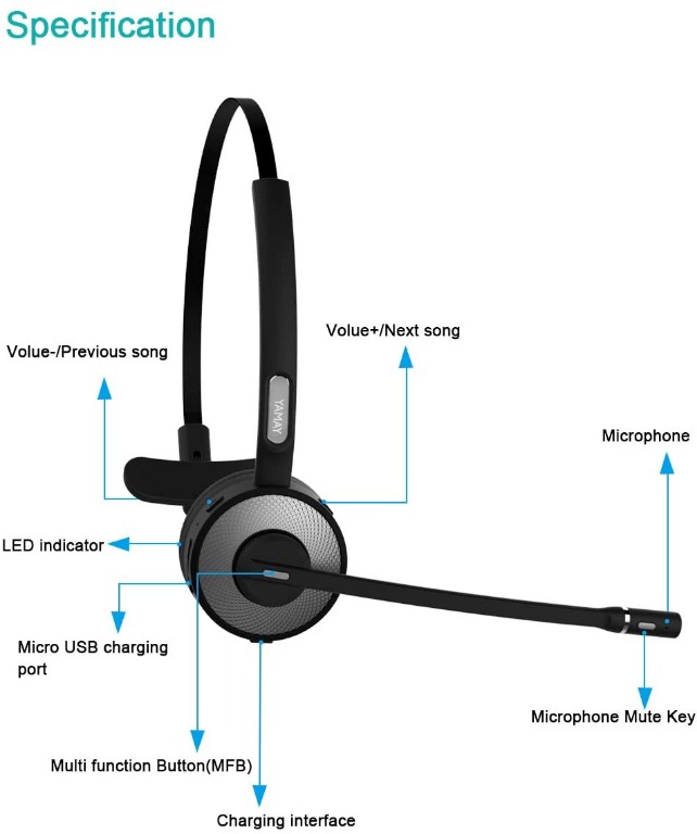 yamay bluetooth headset