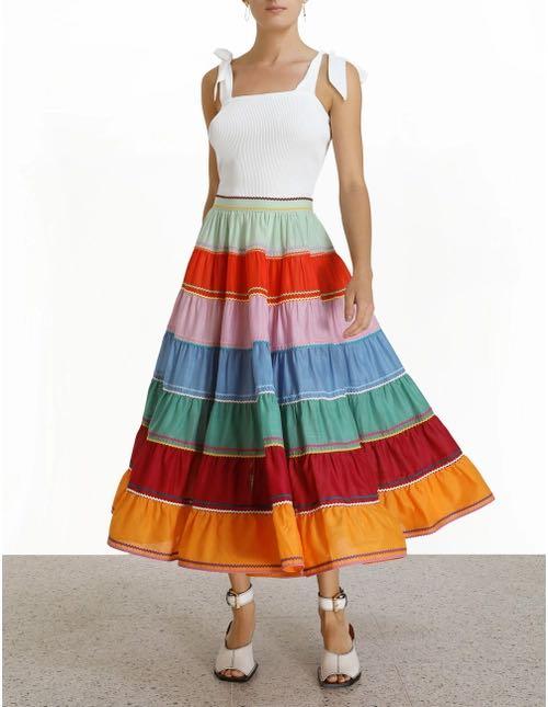 Zimmermann Riders Multi Tiered Skirt Sz1, Women's Fashion, Bottoms, Skirts  on Carousell