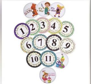 26 baby 1st year milestone stickers