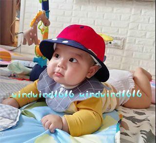 ☘️現貨☘️ 👶🏼👧🏻👦 1-3歲(47-49cm) 嬰兒小童 小耳朵雙色 防疫帽 兒童帽 🎩 配面罩🎭