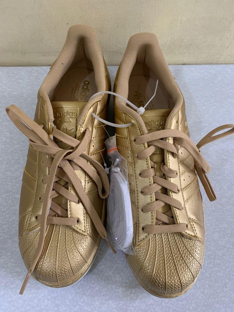 adidas superstar brown gold