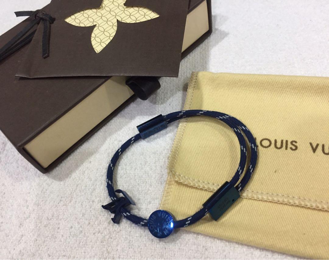 LOUIS VUITTON Nylon LV Satellite Bracelet Blue 1270797