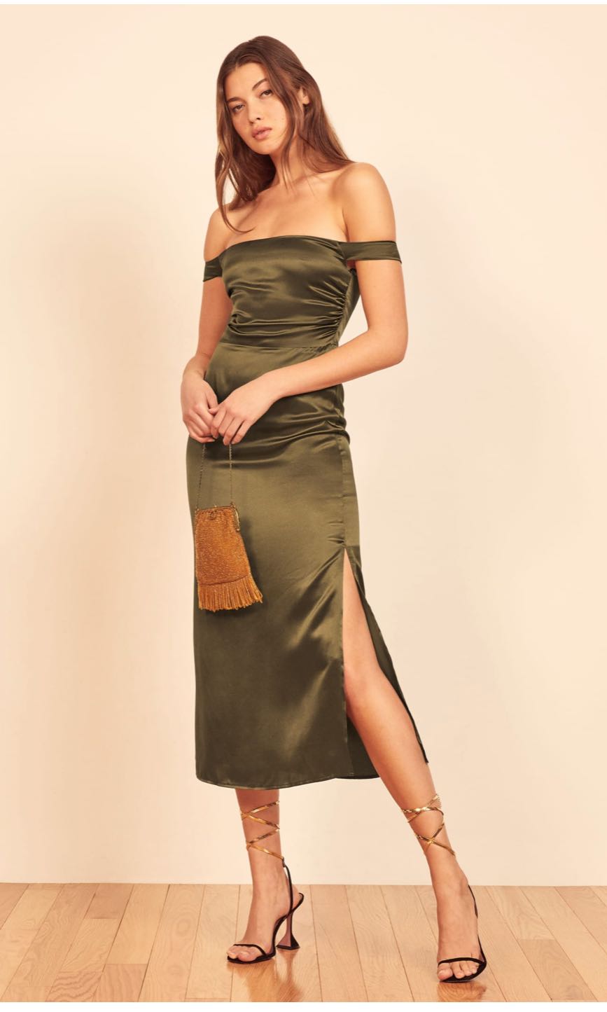 Reformation champagne dress top