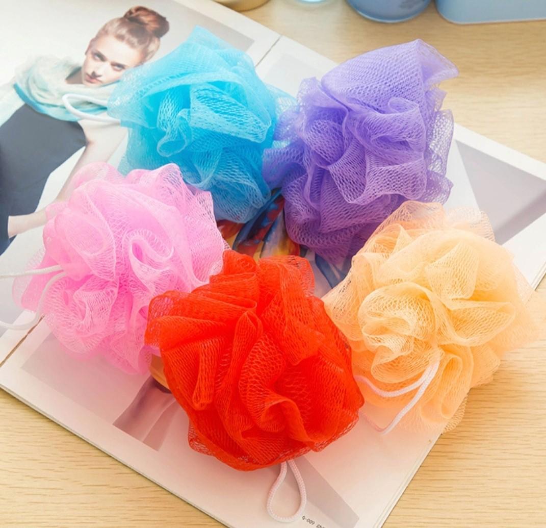 Bath Ball (Category: Bath) located in Singapore. Submitted by r2j_collections (Listing ID 1068635441, Image 1). Description: Material: Nylon Size: about 8cm in diameter quantity: 2 Product description: [ Random Color] [Mesh Loofah Bath Sponge] [Body Exfoliating Bath Shower Ball] [Useful Bathing Accessories] Product Category: Bath Flower Color: random/various colors Product Efficacy: Perfectly matched with shower gel and soap, it can create rich f