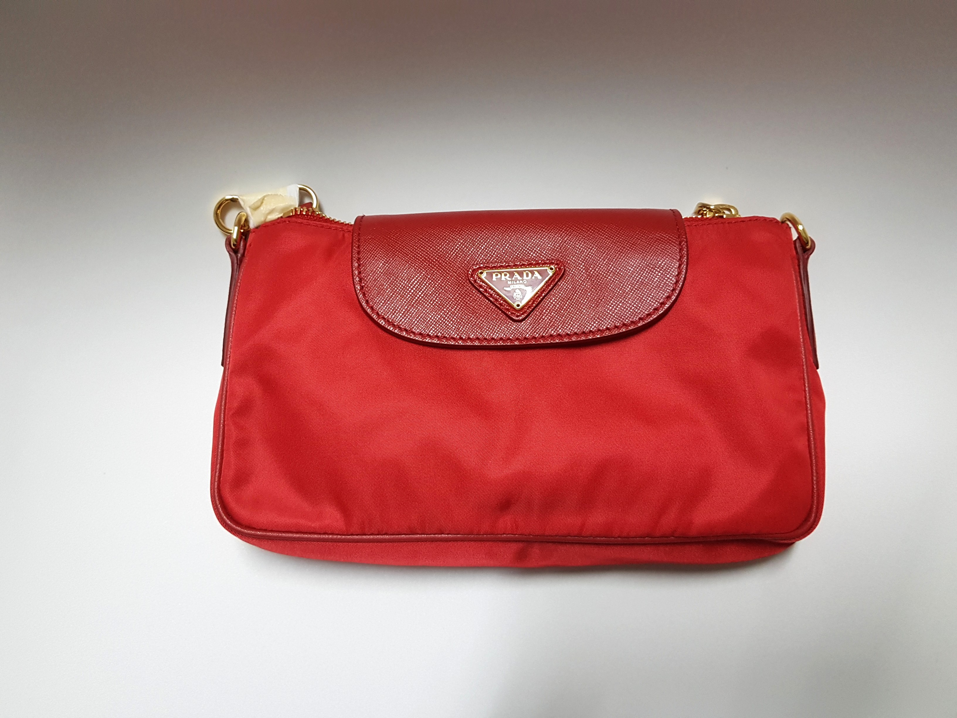 prada red sling bag