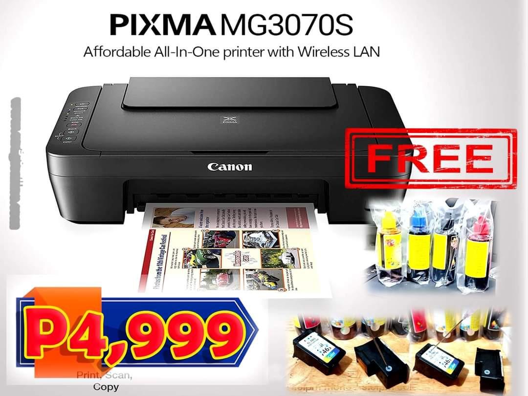 Canon Pixma 4in1 Wifi Printer With Refillable Cartridge Print Scan Copy Wifi With Free 4pcs 100ml Ink Computers Tech Printers Scanners Copiers On Carousell
