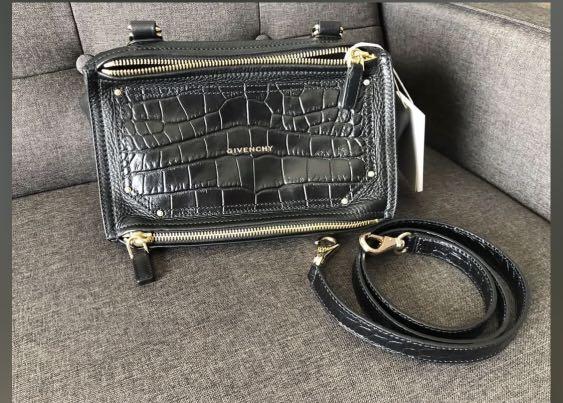 Givenchy mini best sale pandora croc embossed