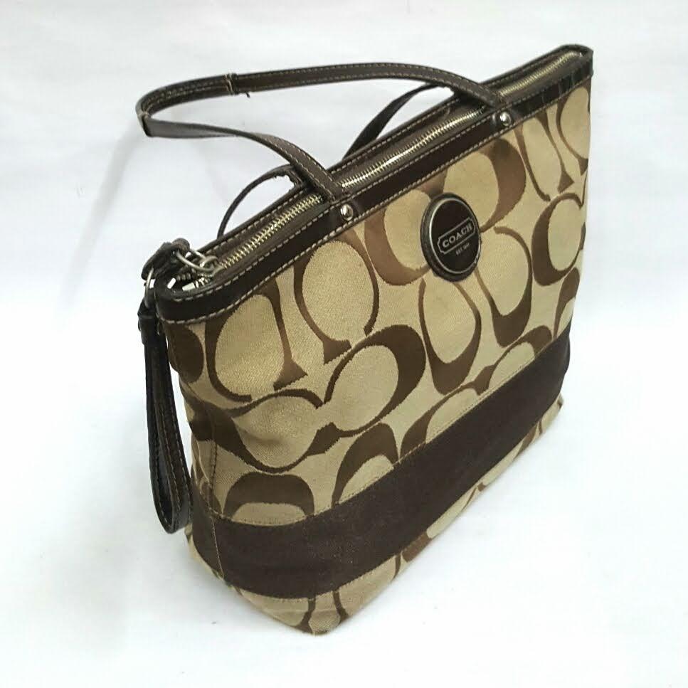 Coach Signature Stripe F17433 brown