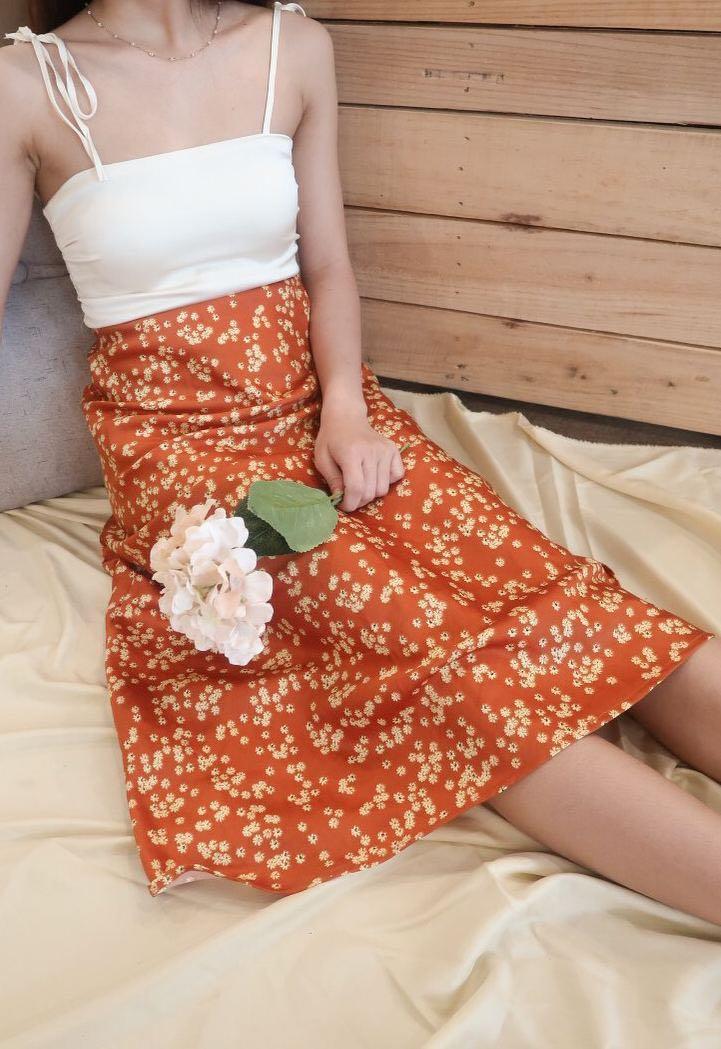 Silk midi online skirt cotton on