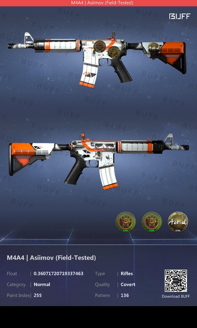 CSGO M4A4 ASIIMOV RIFLE WEAPON SKIN, Video Gaming, Gaming Accessories ...