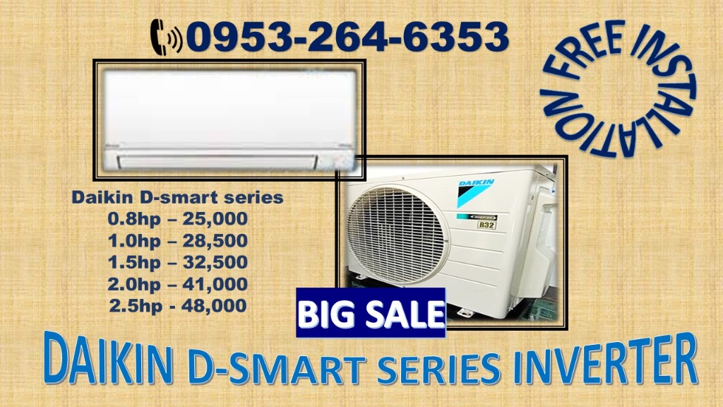 Daikin D Smart Series Inverter Split Type Aircon Bradn New Sealed With Free Installation Tv Home Appliances Air Conditioning And Heating On Carousell