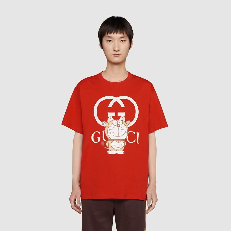 gucci doraemon t shirt black