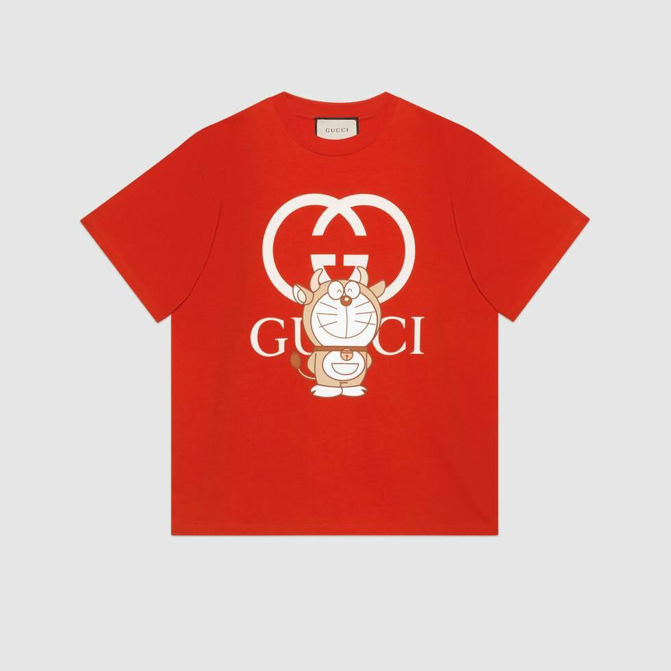gucci doraemon t shirt black