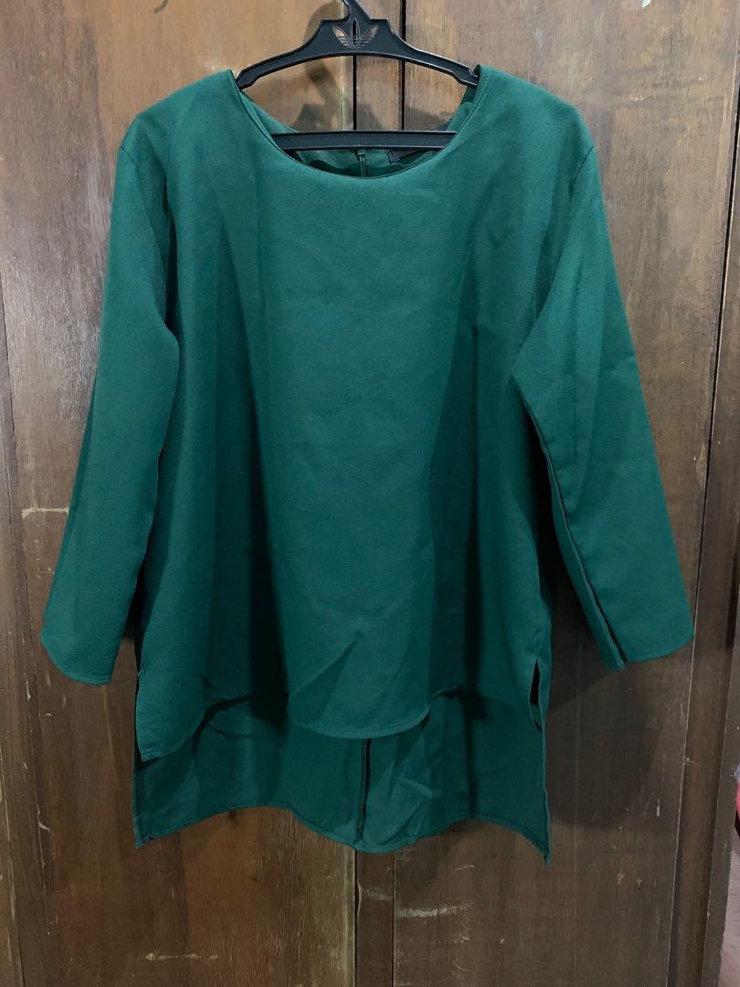 green formal blouse
