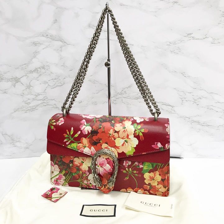 Red floral clearance gucci bag