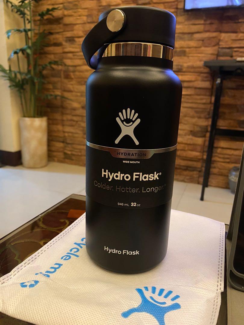 HYDRO FLASK 32OZ in Black 🖤 (Category: Water Bottles & Tumblers) located in Quezon City. Submitted by averylie (Listing ID 1068800753, Image 3). Description: ✅ACTUAL PHOTOS POSTED (not taken from the internet, unlike photos of other sellers). The labelling wrapped around the tumbler is part of the packaging. It can easily be removed. ✅Each tumbler comes with a Hydro Flask bag ✅Keeps cold liquids up to 12 hours with ice ✅Keeps hot liquids up to 6