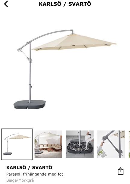 Zakje Hiel Noordoosten IKEA KARLSO Parasol with base, Furniture & Home Living, Furniture, Other  Home Furniture on Carousell