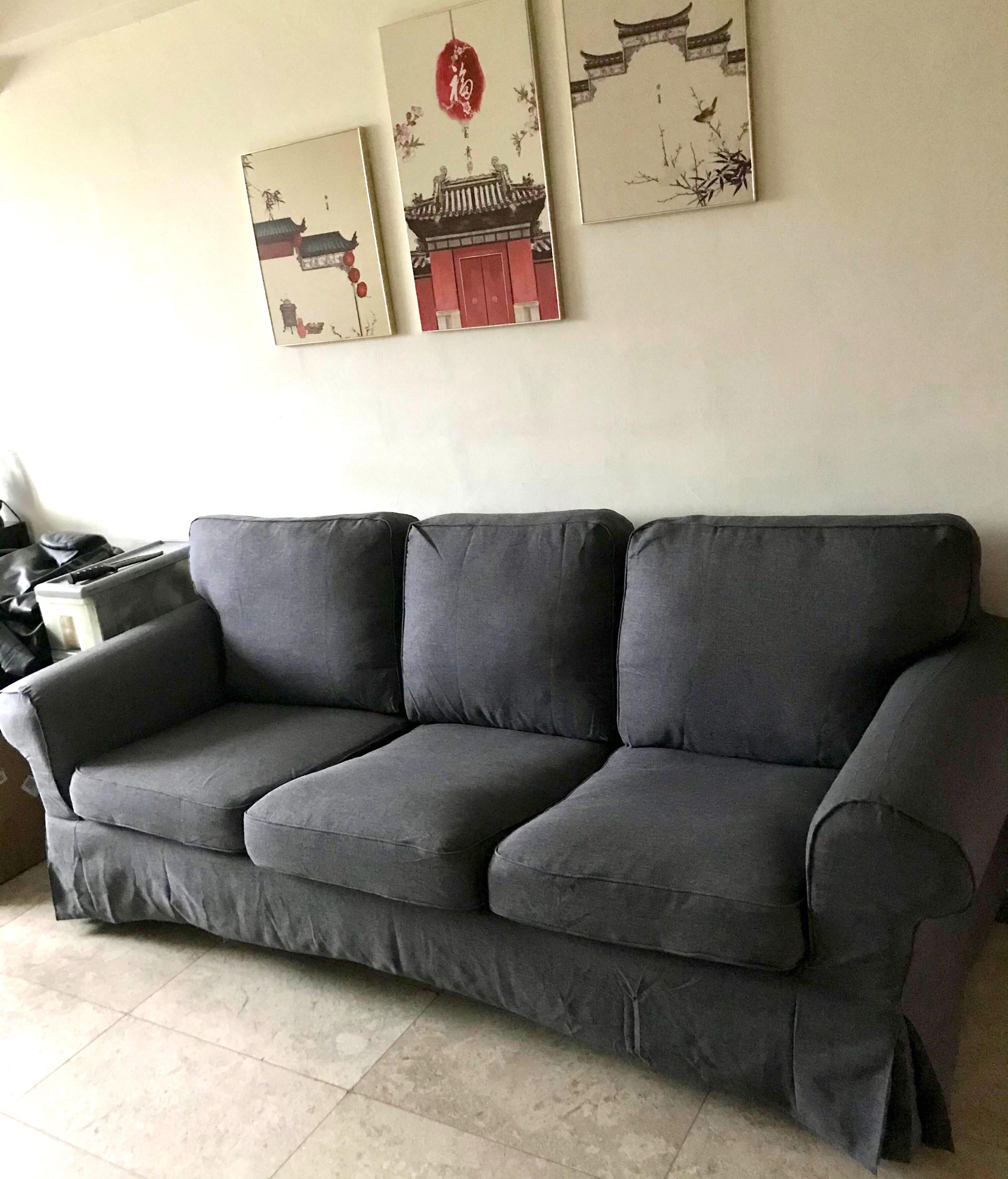 in stock ikea sofa ektorp sofa 3 seater sofa cover furniture home living furniture sofas on carousell