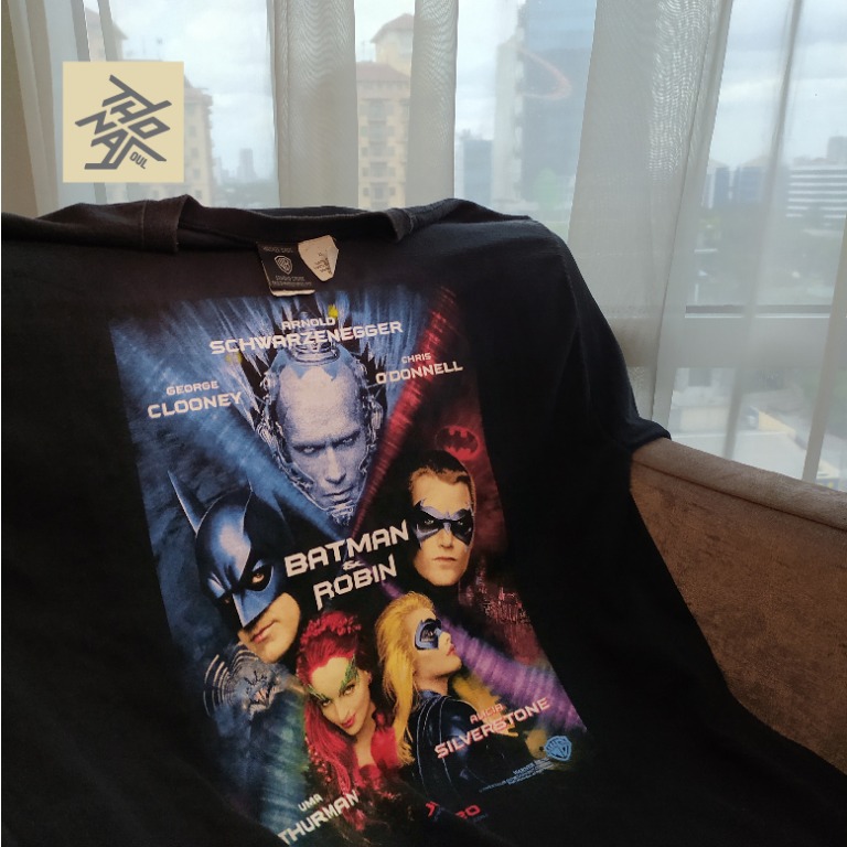 kaos vintage 90s Batman & Robin Movie Film Promo shirt XL, Fesyen