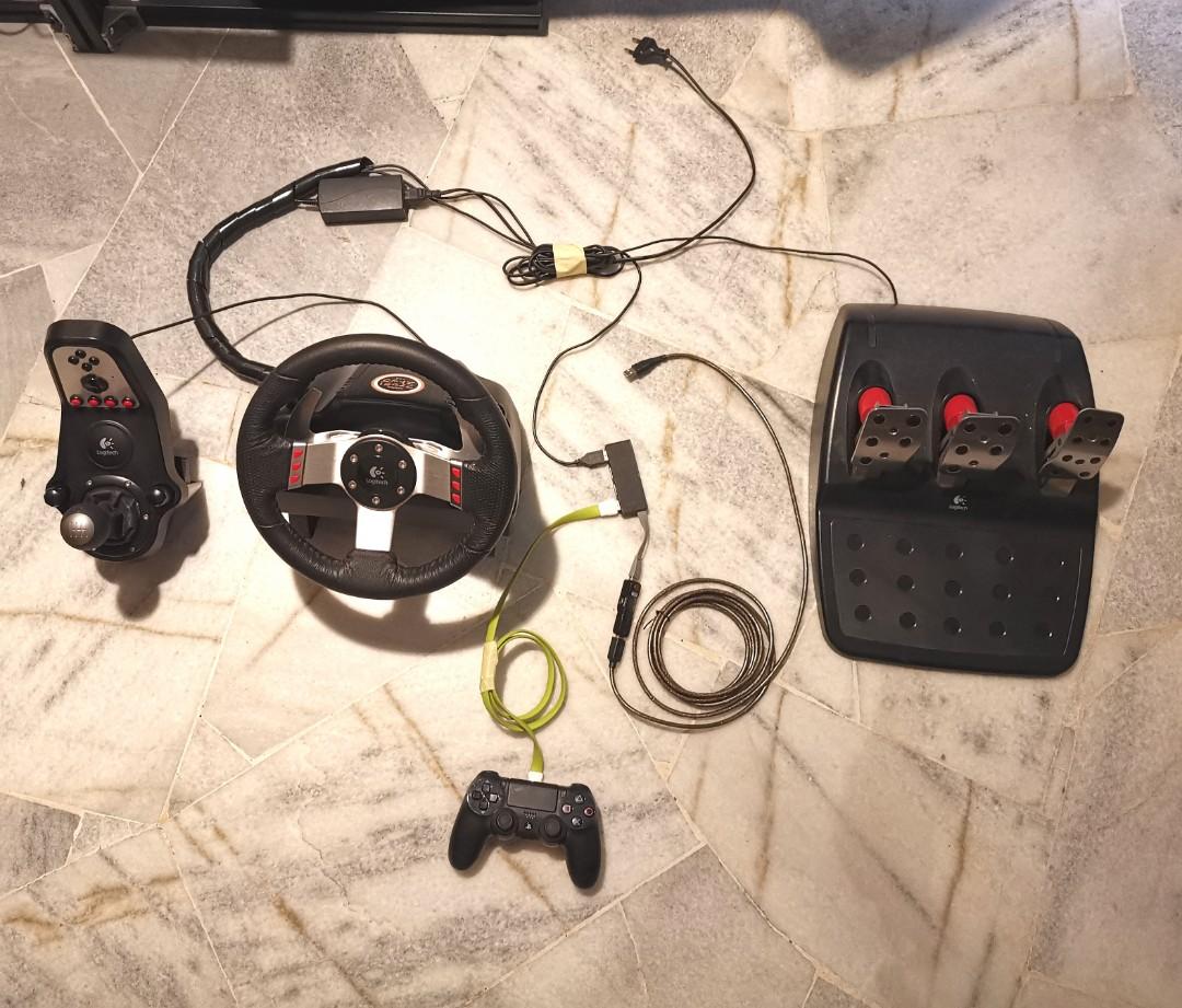 Logitech G27 & Cronusmax (PS4 compatible), Computers & Tech, Parts & Accessories, Computer Parts on Carousell