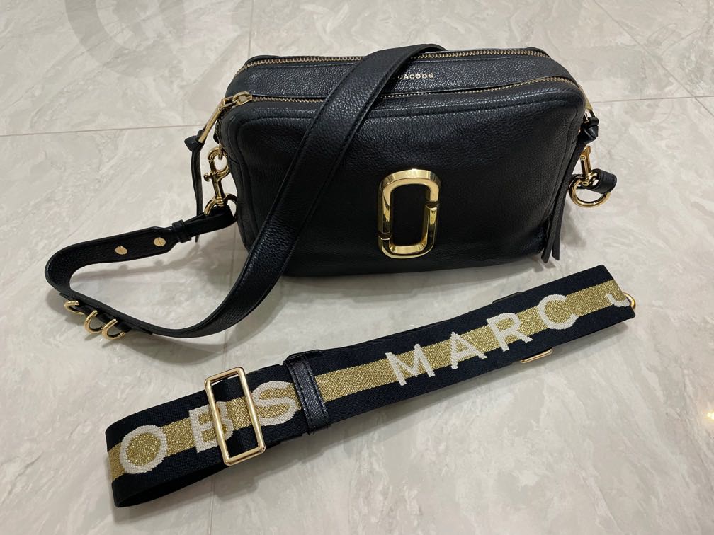 Dropship Marc Jacobs Softshot 27 Navy Crossbody Leather Bag +