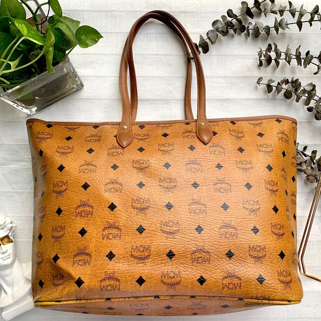 Mcm tote 2025 bag cognac