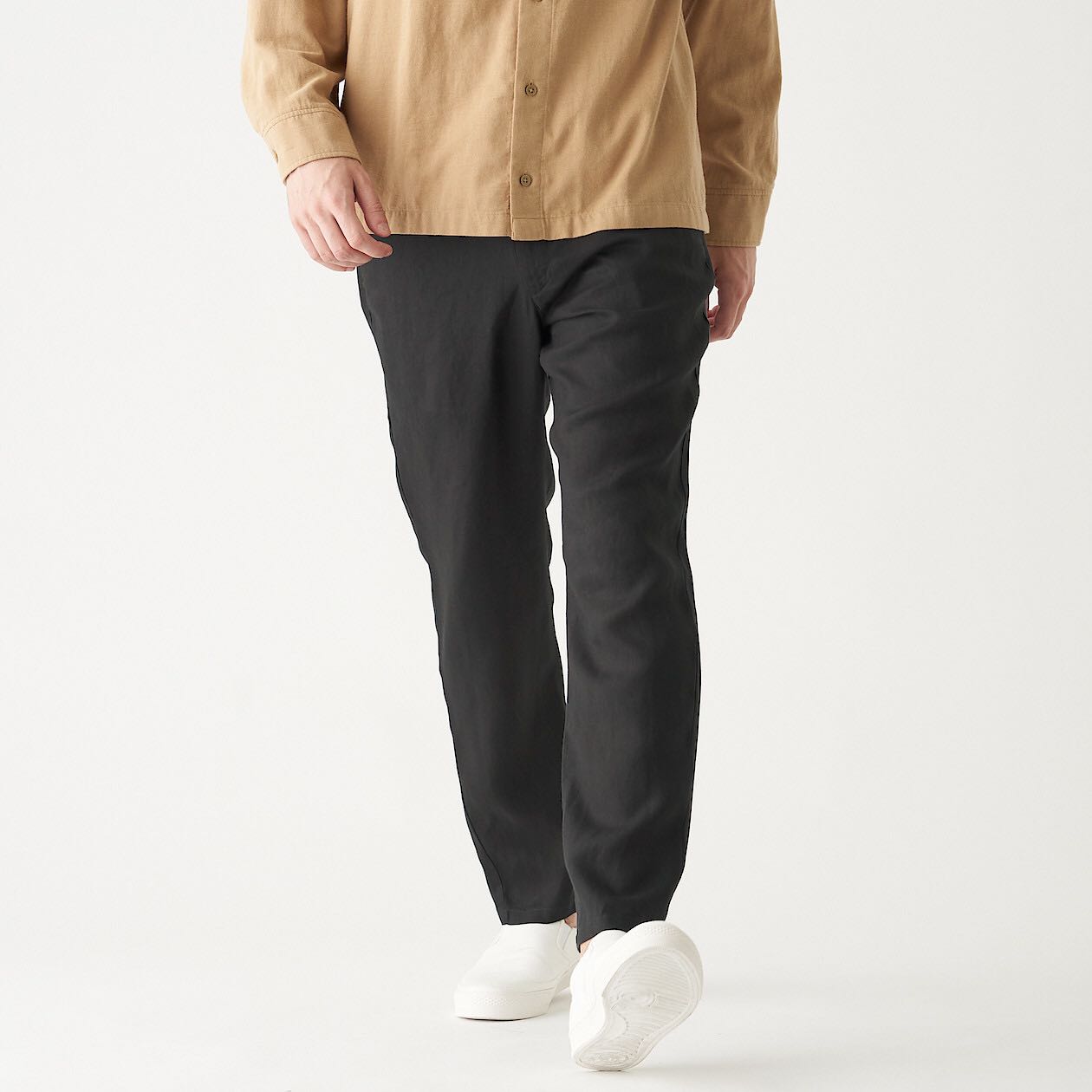 Muji French Linen Trousers, Men's Fashion, Bottoms, Trousers on Carousell