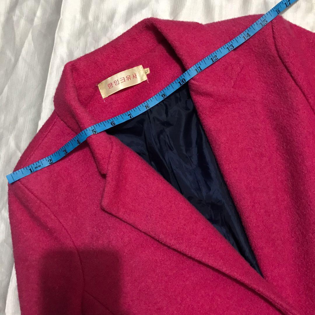 Pink wool coat never been used (swipe for size) (Category: Coats, Jackets and Outerwear) located in Mandaluyong City. Submitted by plrne (Listing ID 1068688848, Image 3). Description: Available as long as posted. Size: medium RFS: Decluttering Shipping will be shouldered by buyer. No haggling. Last prices posted. Payment first before shipping. Can ONLY be shipped through Grab for as low as 79 pesos same day delivery, lalamove & shopee checkout (p