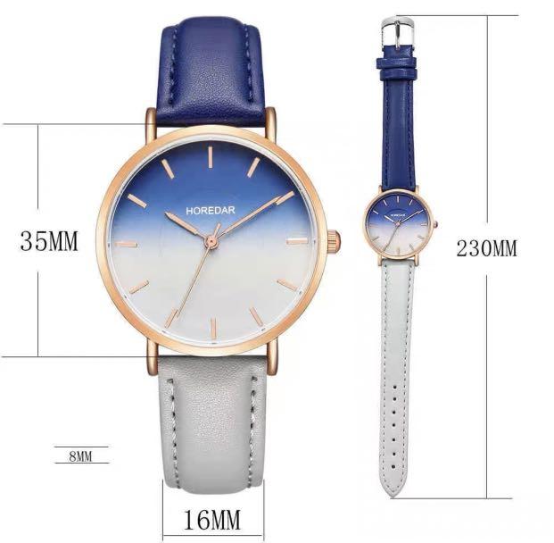 READY STOCK Blue gray gradient feminine girly watches simple