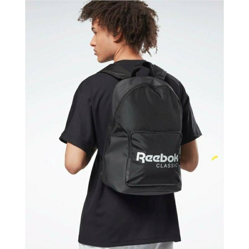Reebok Classic Core Backpack (Authentic) (Category: Backpacks) located in Paranaque City. Submitted by paurororo (Listing ID 1068742485, Image 1). Description: BRAND NEW With tag + dust bag Sold online for 60 USD Straightforward sporty style. This comfortable backpack keeps it simple with a contrast Reebok Classic logo. A monochromatic colour gives it a clean, minimalist look. A front pocket and a laptop compartment makes it versatile. SPECIFICAT